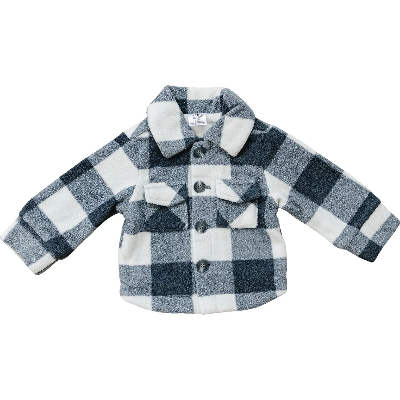 Mebie Baby Checkered Sherpa Shacket