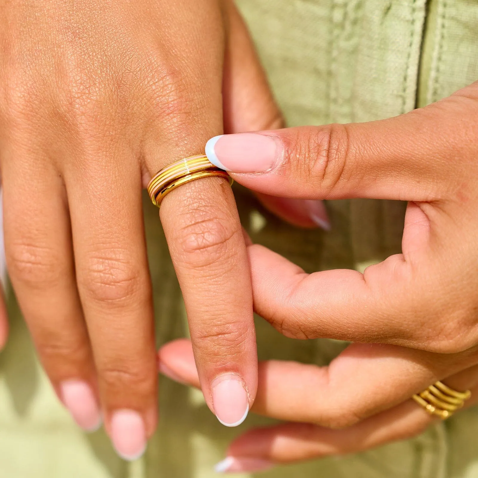 Mental Health Pastel Stripe Fidget Ring