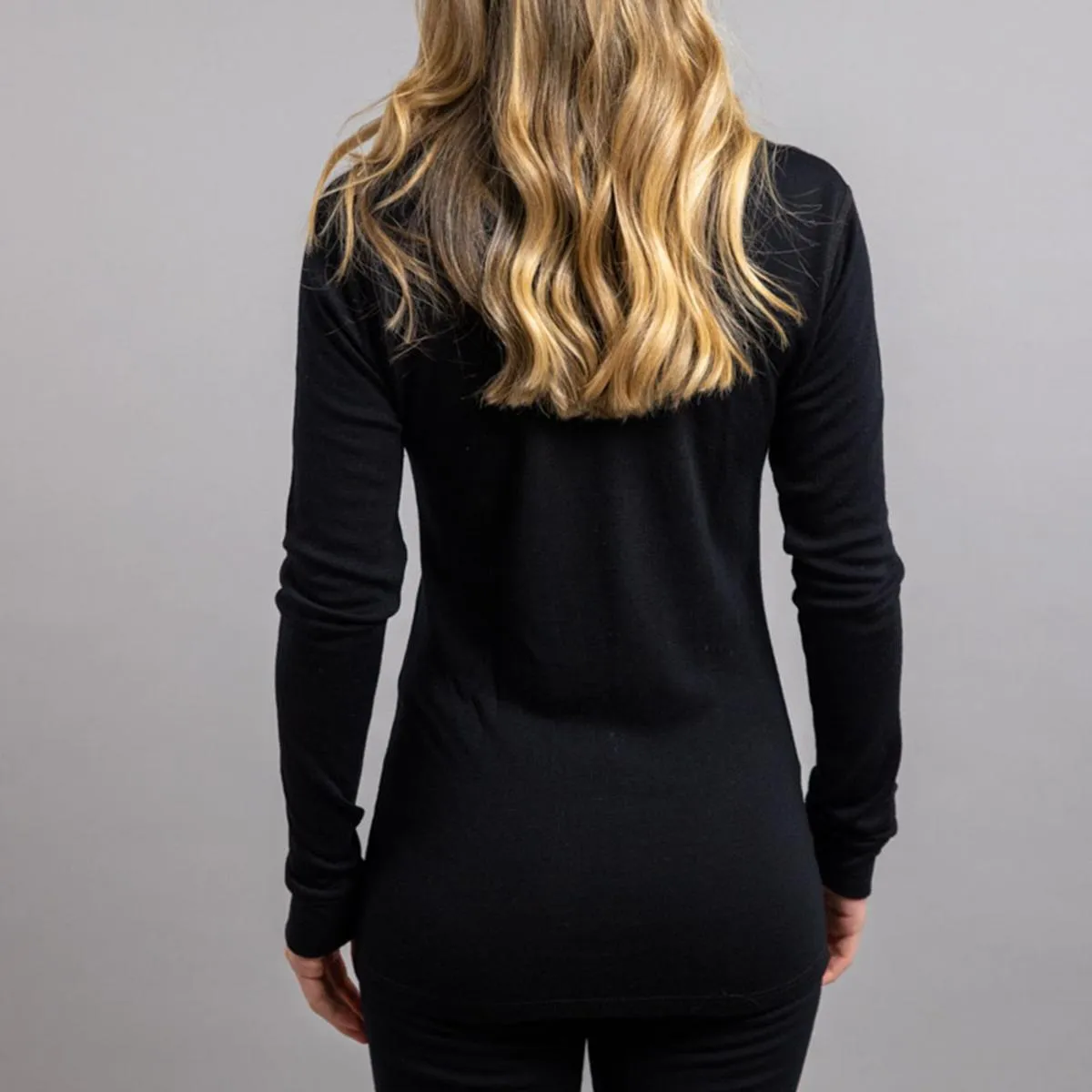 Merino Skins Unisex Long Sleeve Crew Neck - Black