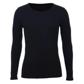 Merino Skins Unisex Long Sleeve Crew Neck - Black