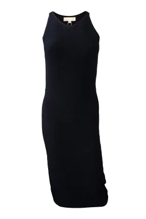 MICHAEL KORS Black Stretch Bodycon Midi Dress (S)