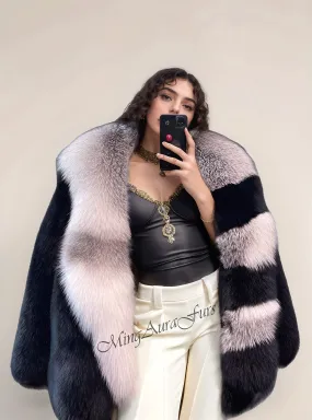 Mixed Fox Fur Coat For Women G0027