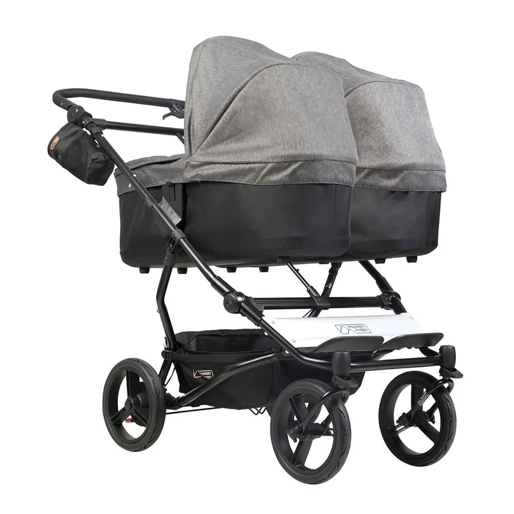 Mountain Buggy Duet Luxury Herringbone Double Stroller - With Carrycot Plus Bundle