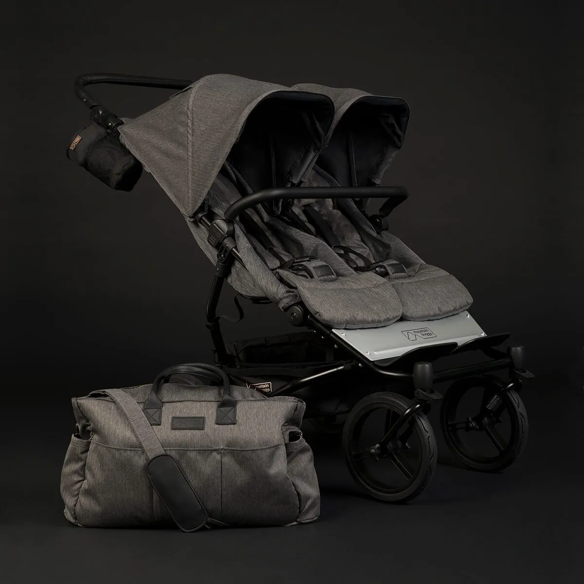 Mountain Buggy Duet Luxury Herringbone Double Stroller - With Carrycot Plus Bundle