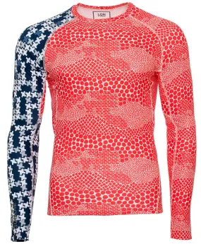 M's Crew Neck Rash Guard - Dune Red Indie Navy