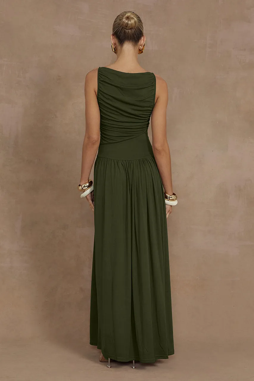 NALLA MAXI DRESS - OLIVE