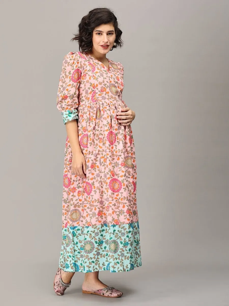 Neerja Muslin Maternity And Nursing Maxi Dress