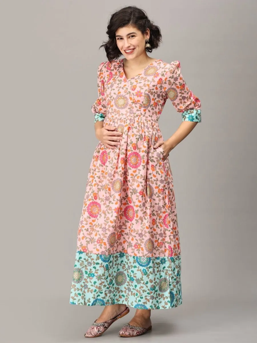 Neerja Muslin Maternity And Nursing Maxi Dress