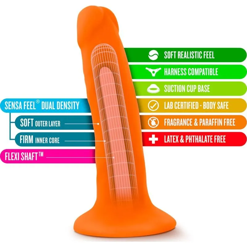 Neo Dual Density Cock 6in Neon Orange