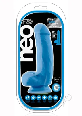 Neo Elite Dd Cock W/balls 7 Blue