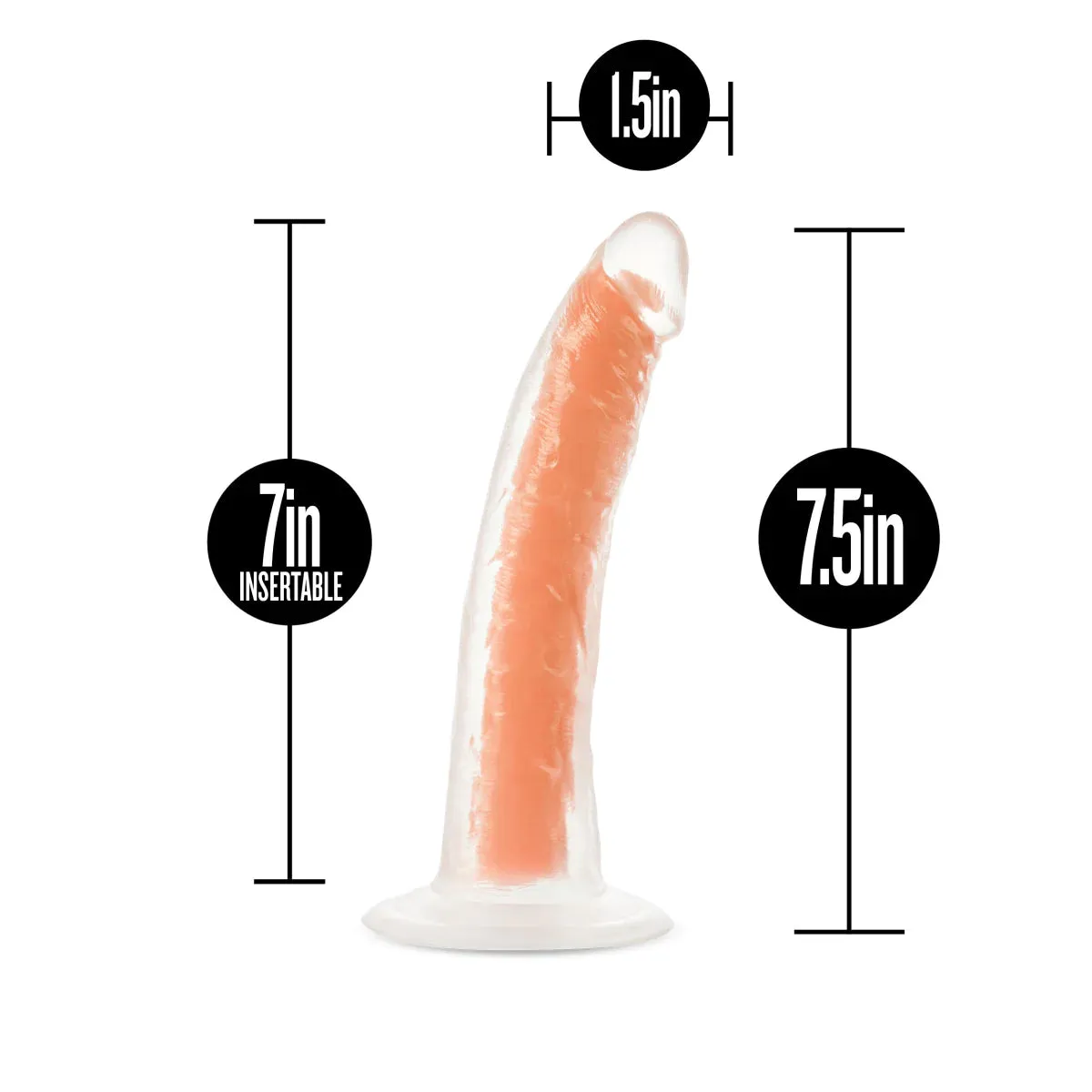 Neo Elite Lavo Glow In The Dark Neon Orange 7.5-Inch Long Dildo