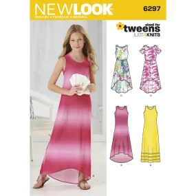 Newlook Pattern 6297 Girls' Knit Dress