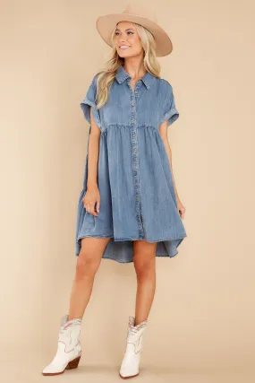 Only Way To Be Medium Wash Chambray Dress