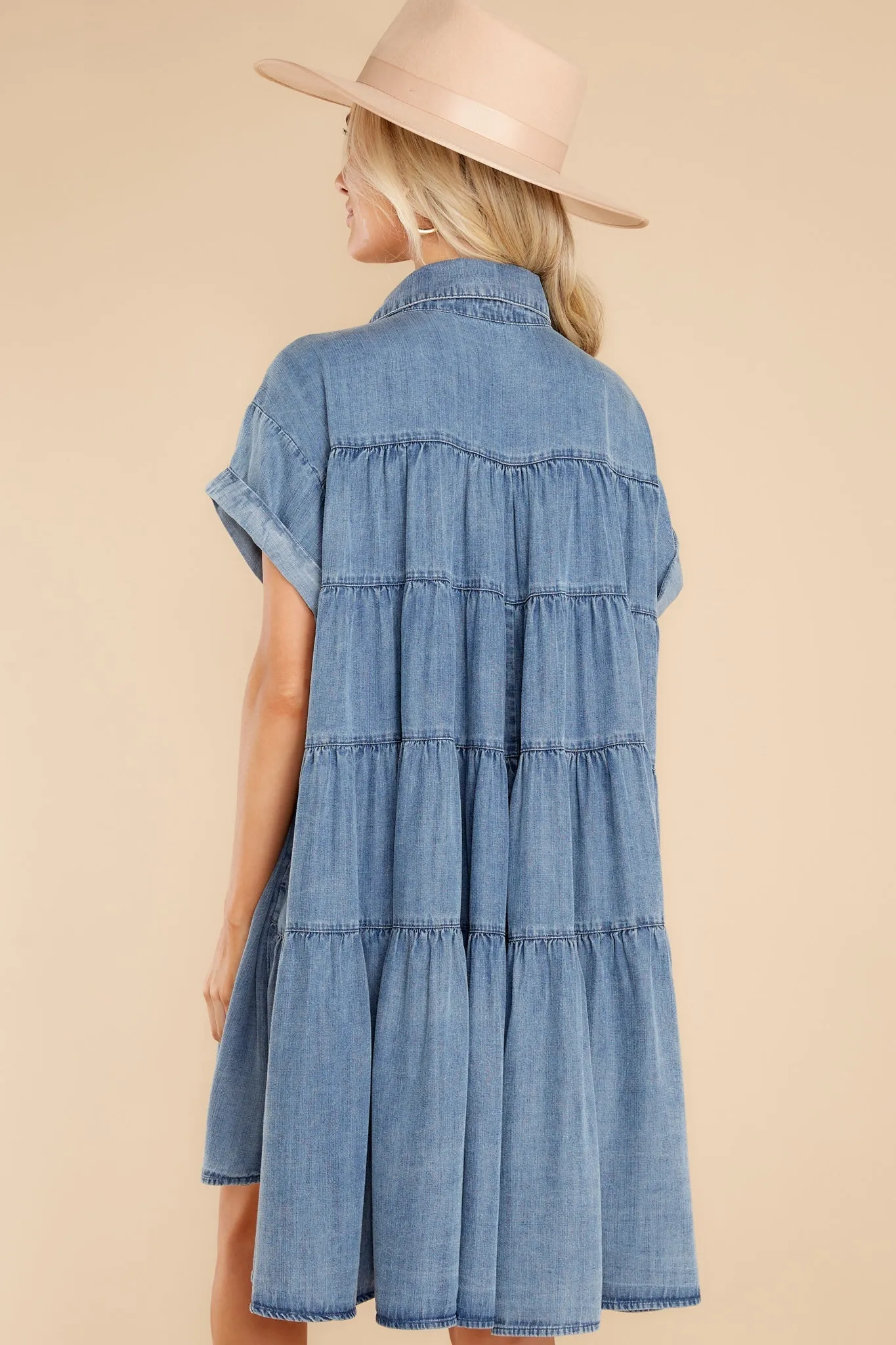 Only Way To Be Medium Wash Chambray Dress