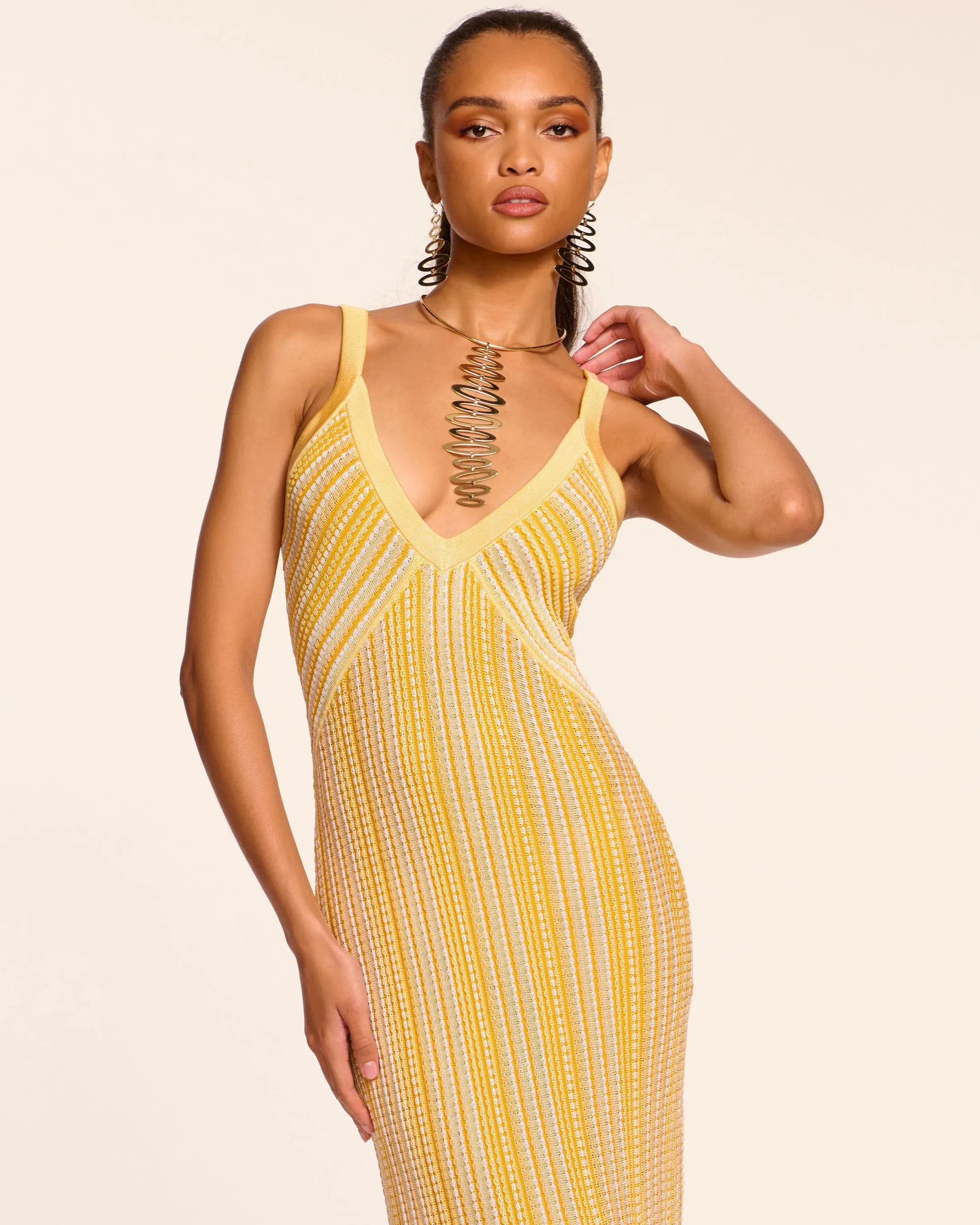 Paetyn Knit Maxi Dress - Daisy Yellow Stripe