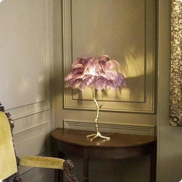 Palmera Luxury Feather Floor/Table Lamp