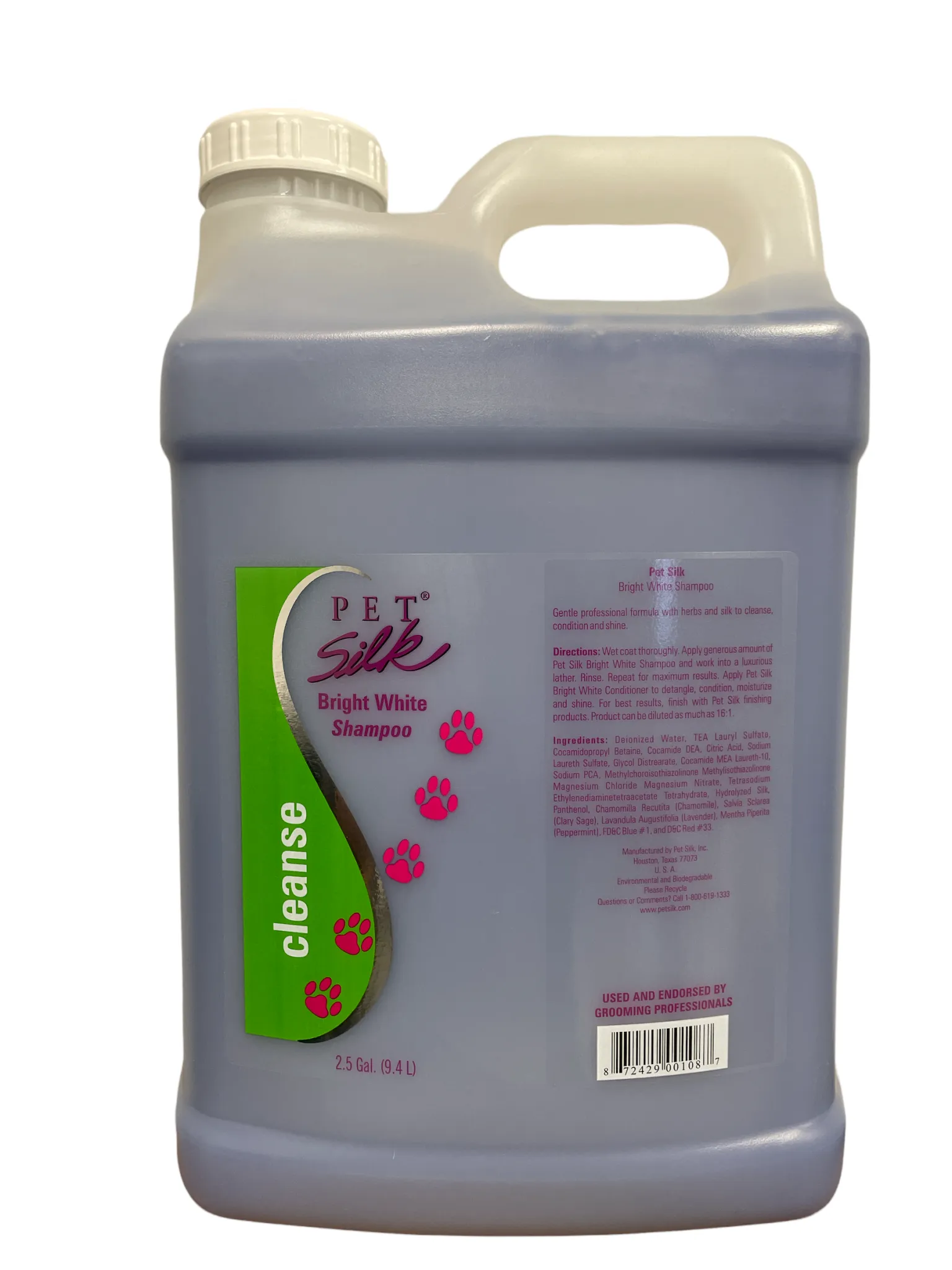 Pet Silk Bright White Shampoo-2.5 Gallon