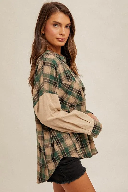 Pine & Taupe Plaid Shacket