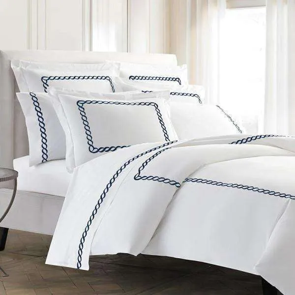 Pisano Eucalyptus Percale Embroidered Pillow Cases