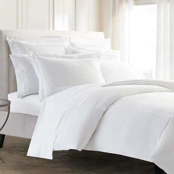 Pisano Eucalyptus Percale Embroidered Sheets