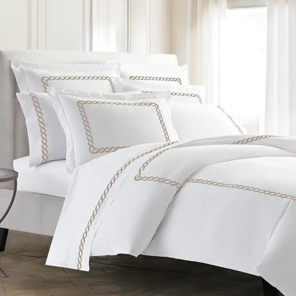 Pisano Eucalyptus Percale Embroidered Sheets