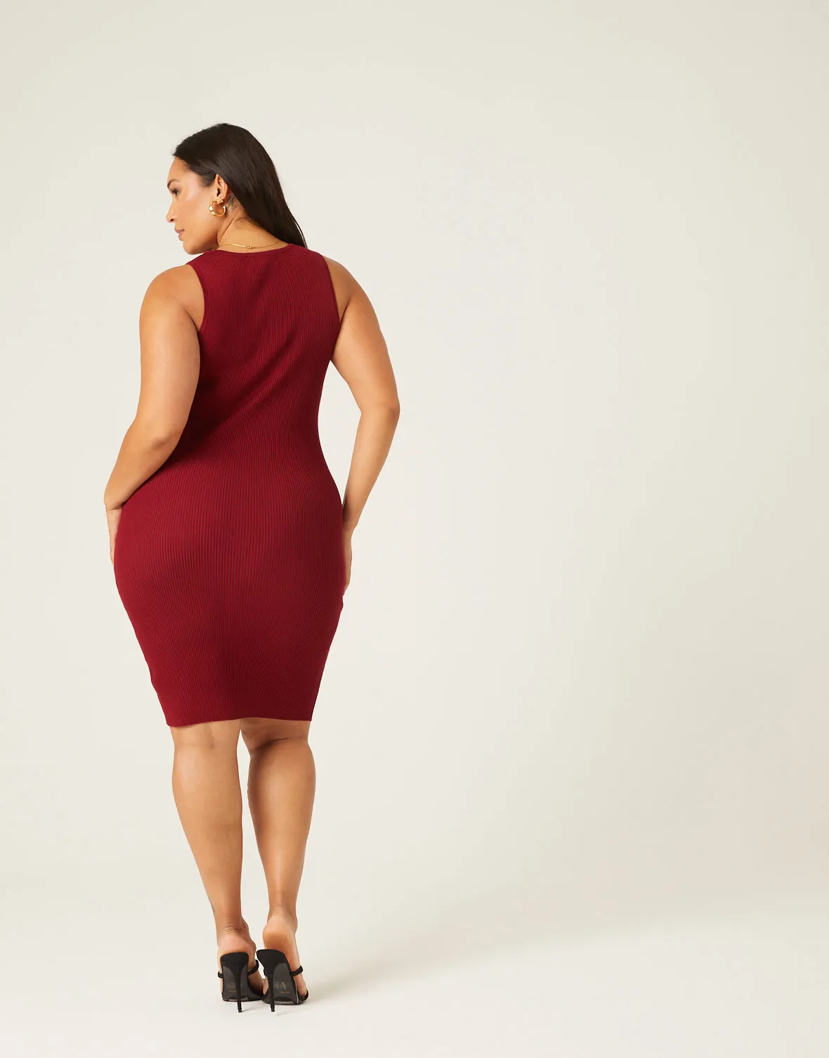 Plus Size Lace Up Bodycon Dress