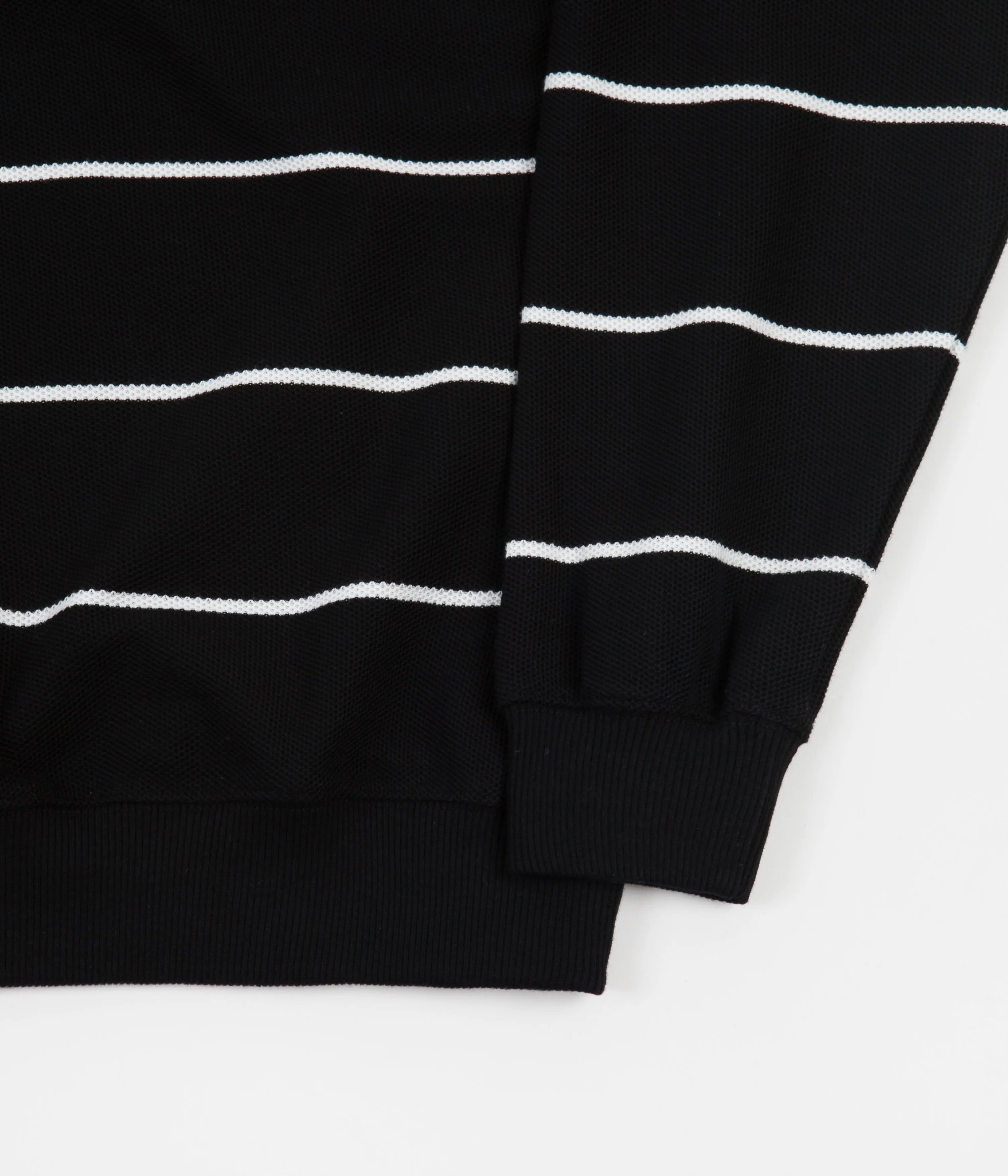 Polar Stripe Zip Neck Sweatshirt - Black