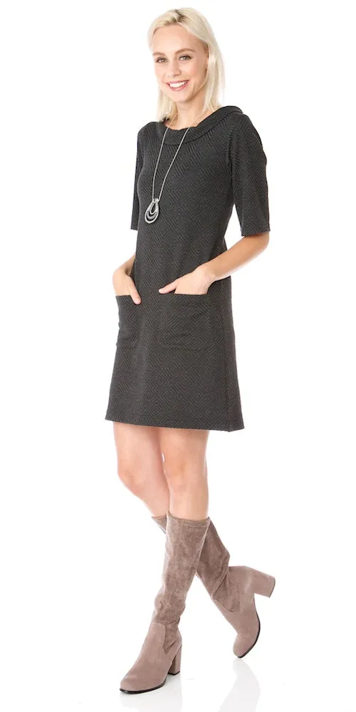 Portia Dress, charcoal