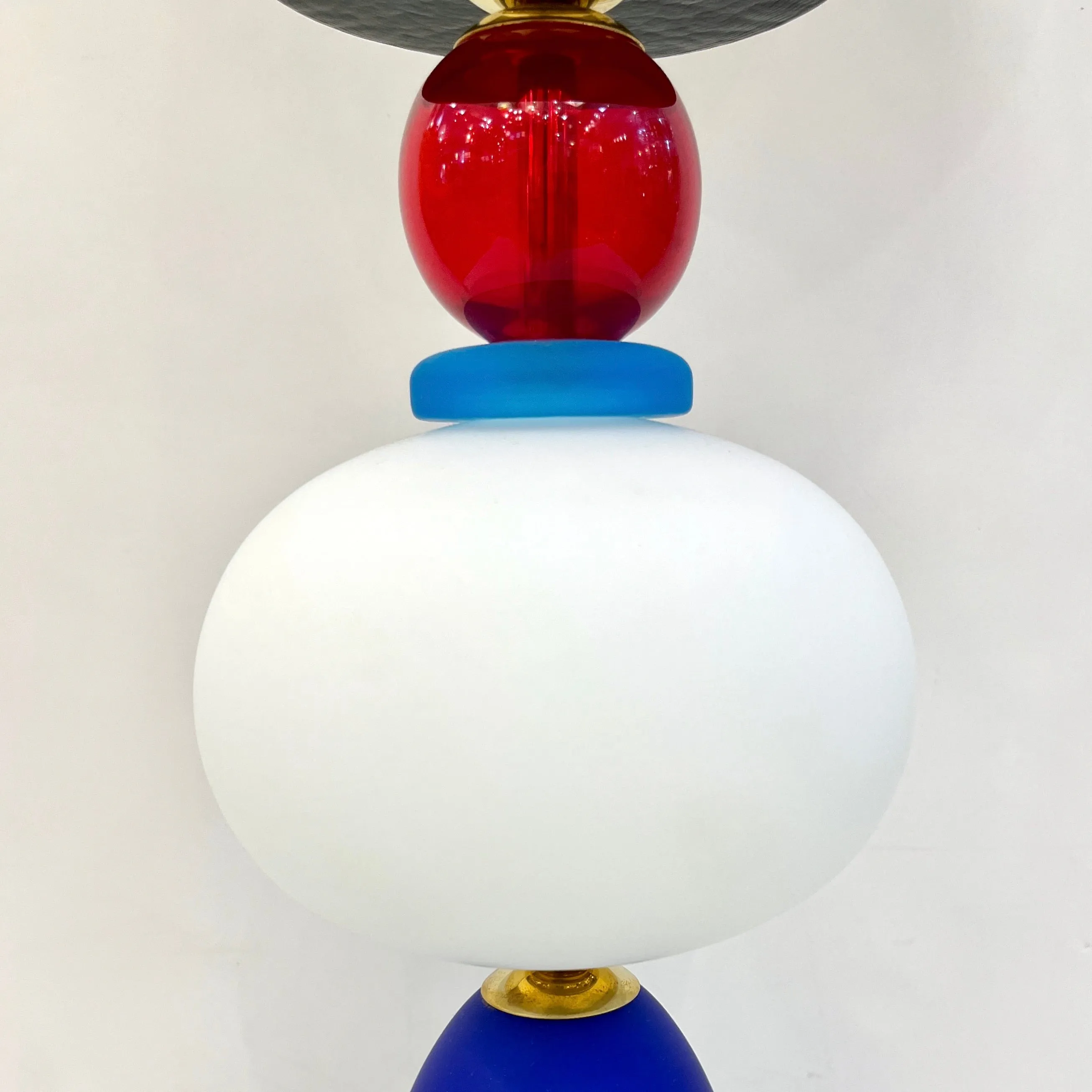 Postmodern Italian Memphis Design Green Blue White Red Black Murano Glass Lamps