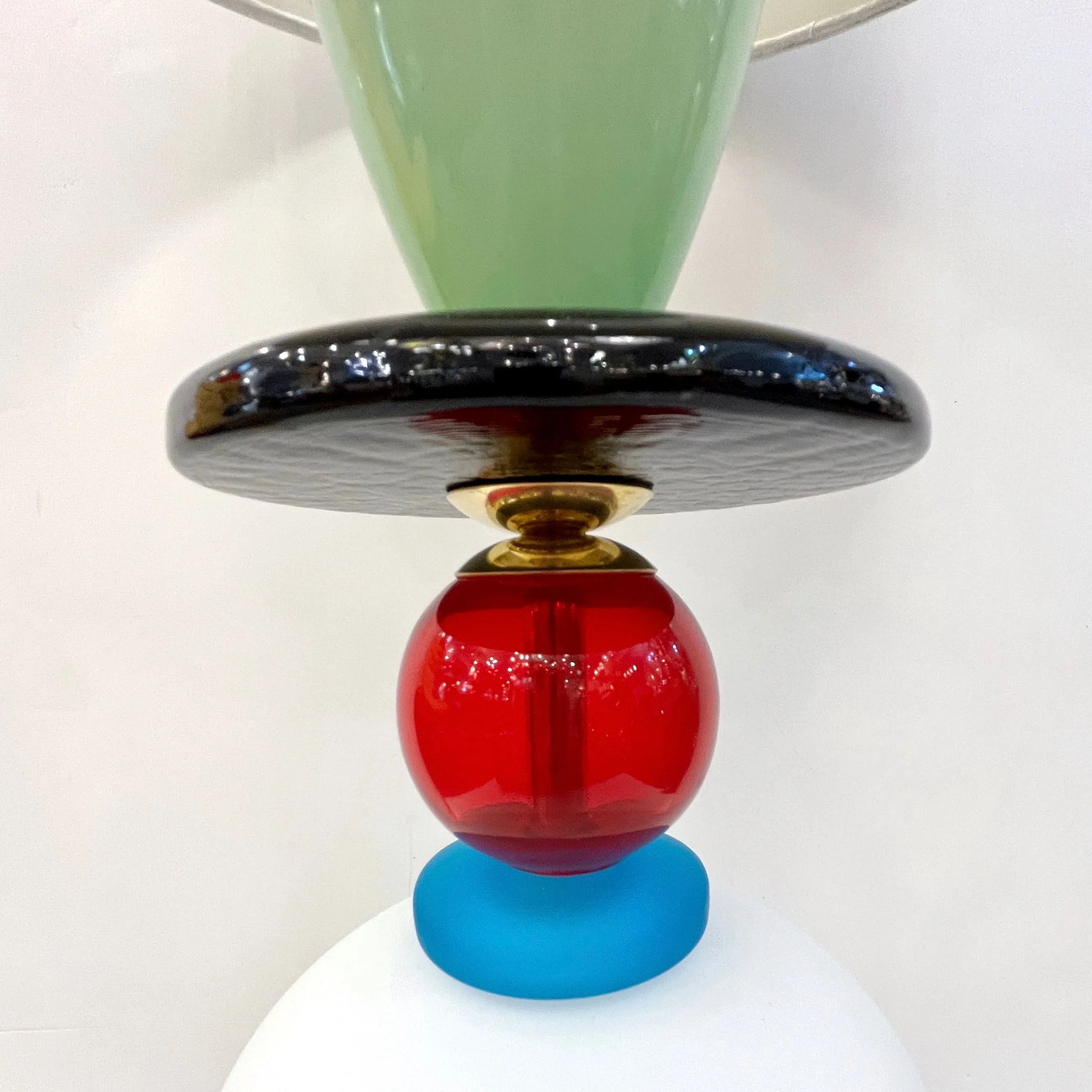 Postmodern Italian Memphis Design Green Blue White Red Black Murano Glass Lamps