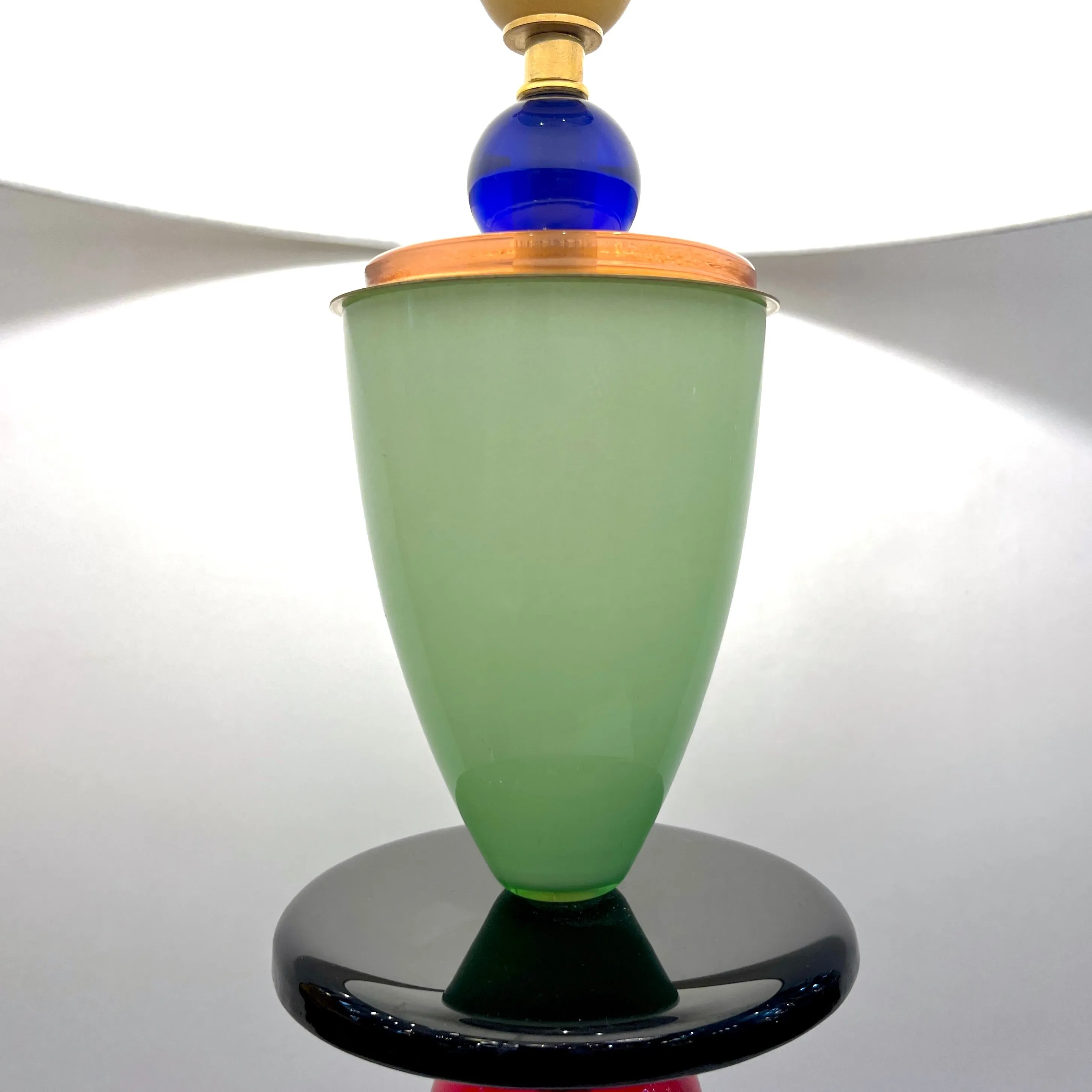 Postmodern Italian Memphis Design Green Blue White Red Black Murano Glass Lamps