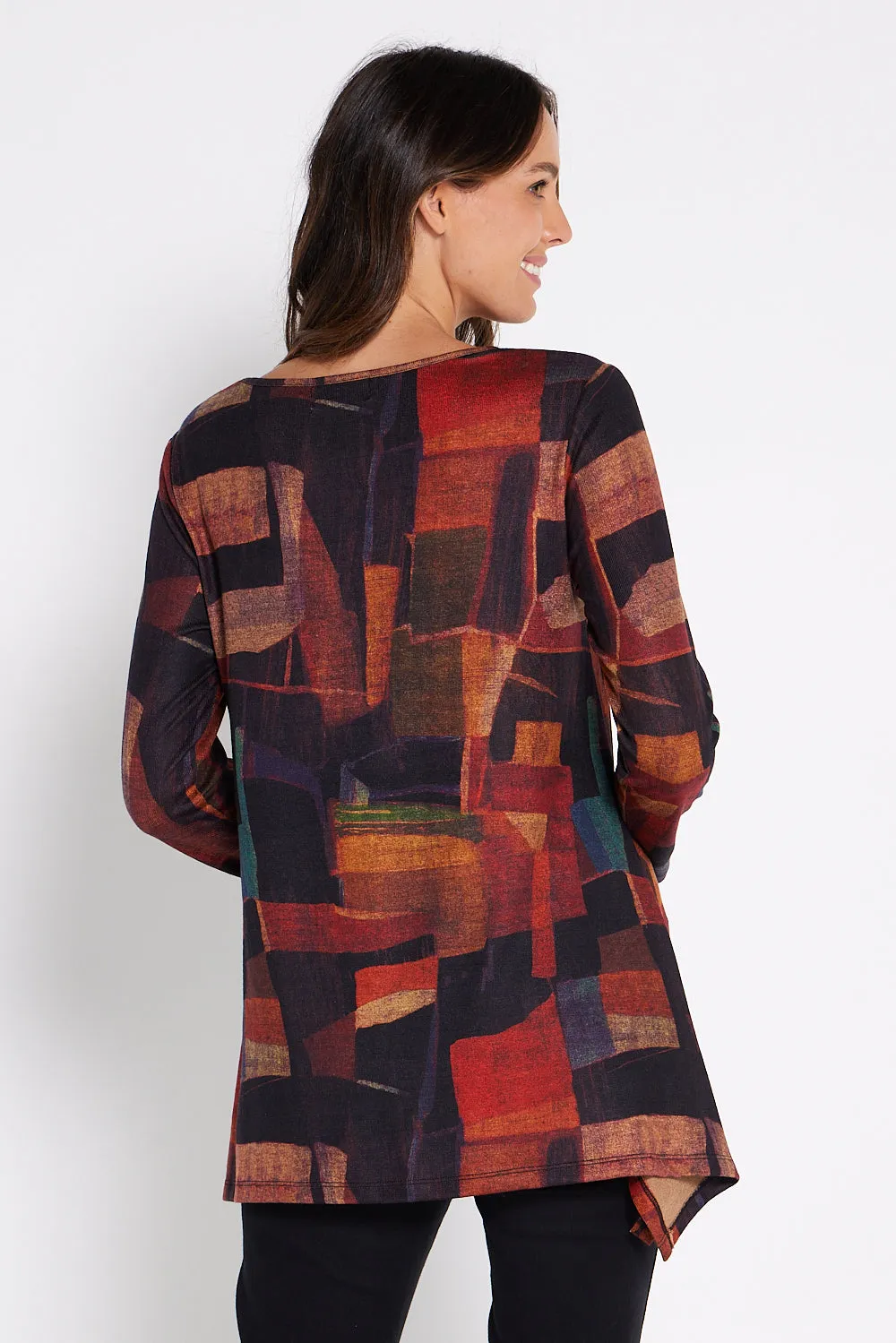 Printed Andrea Top - Russet Patchwork