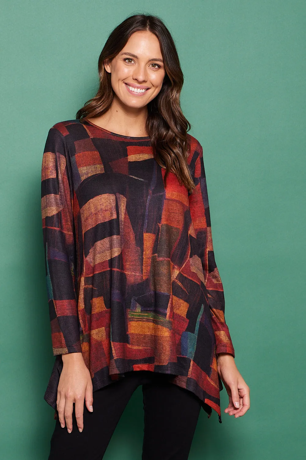 Printed Andrea Top - Russet Patchwork