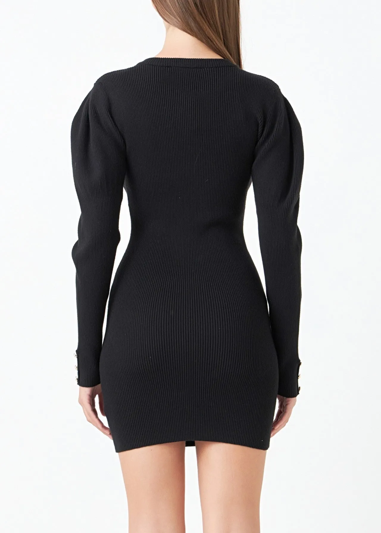 Puff Sleeve Knit Dress