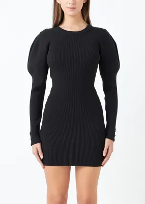 Puff Sleeve Knit Dress