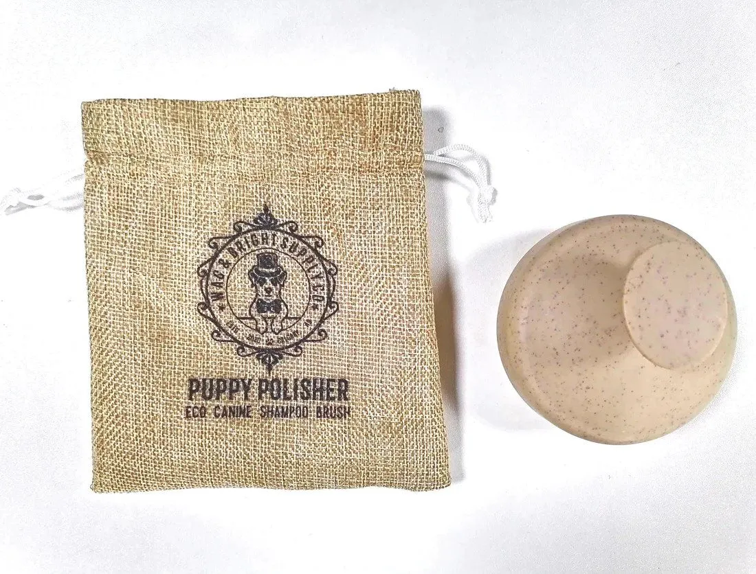 Puppy Polisher - Eco Wheat Straw & Silicone Dog Shampoo Brush