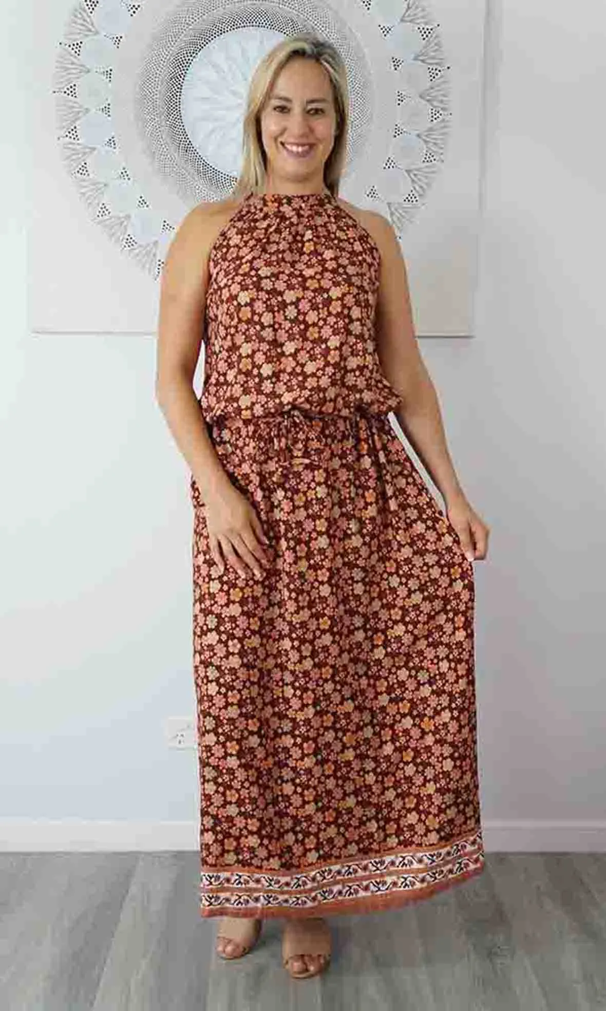 Rayon Dress Chloe Long Dahlia, More Colours