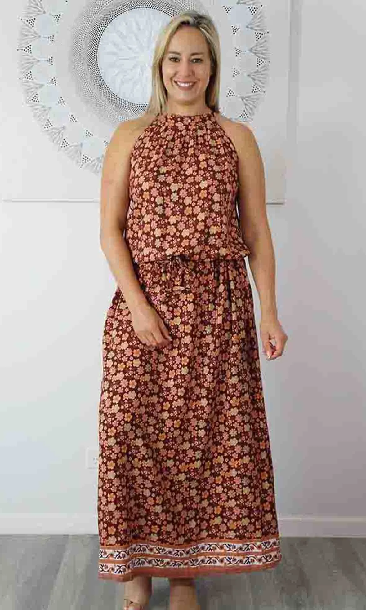 Rayon Dress Chloe Long Dahlia, More Colours