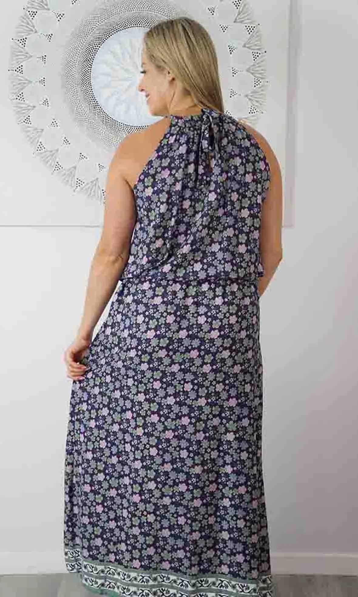 Rayon Dress Chloe Long Dahlia, More Colours