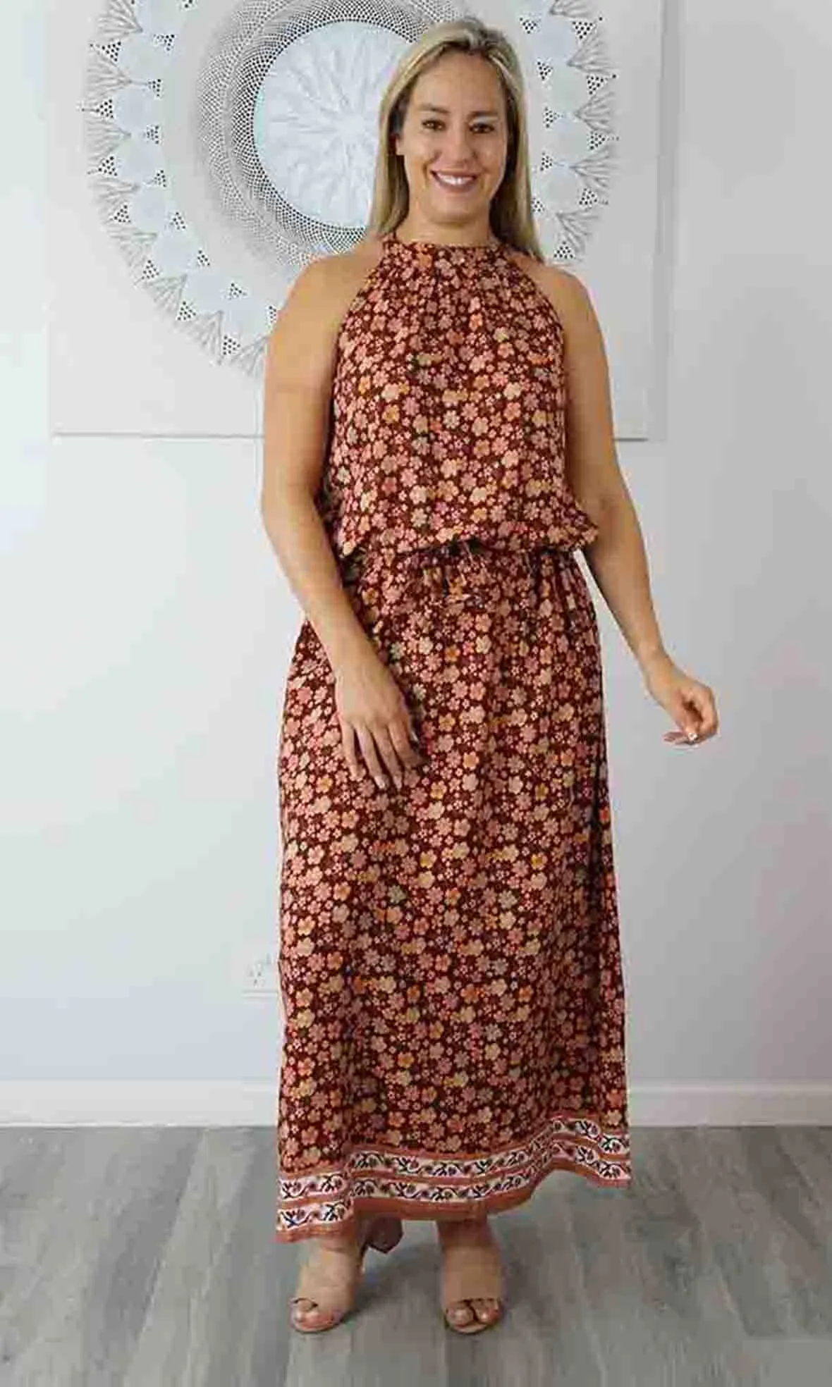 Rayon Dress Chloe Long Dahlia, More Colours