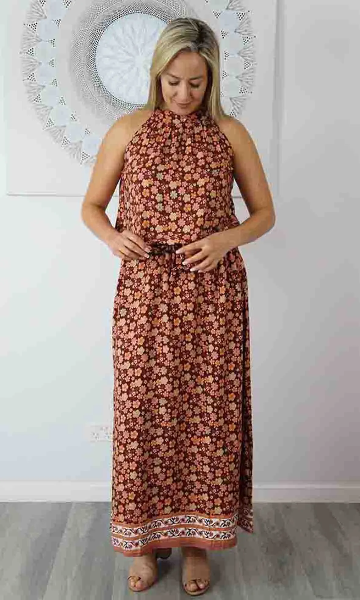 Rayon Dress Chloe Long Dahlia, More Colours