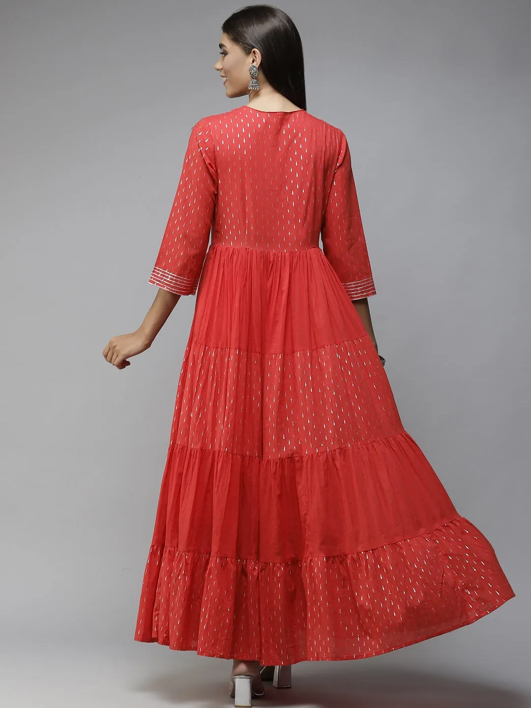 Red Gotta Patti Ethnic Maxi Dress