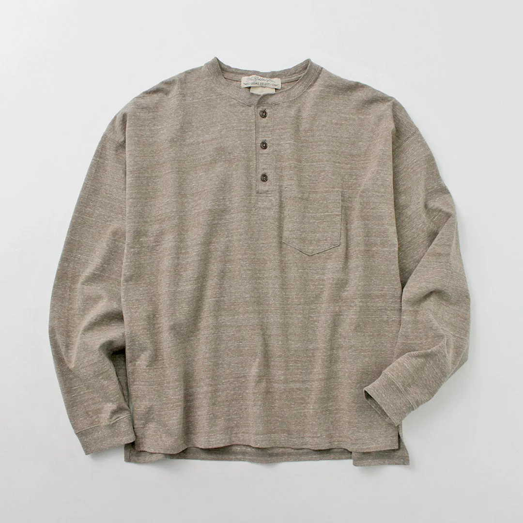 REMI RELIEF / Melange Jersey Long Sleeve Henley Neck Pocket T-Shirt