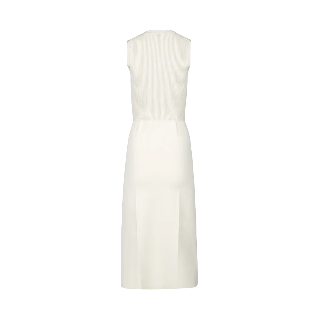 Ribbed Midi Dress Ivory