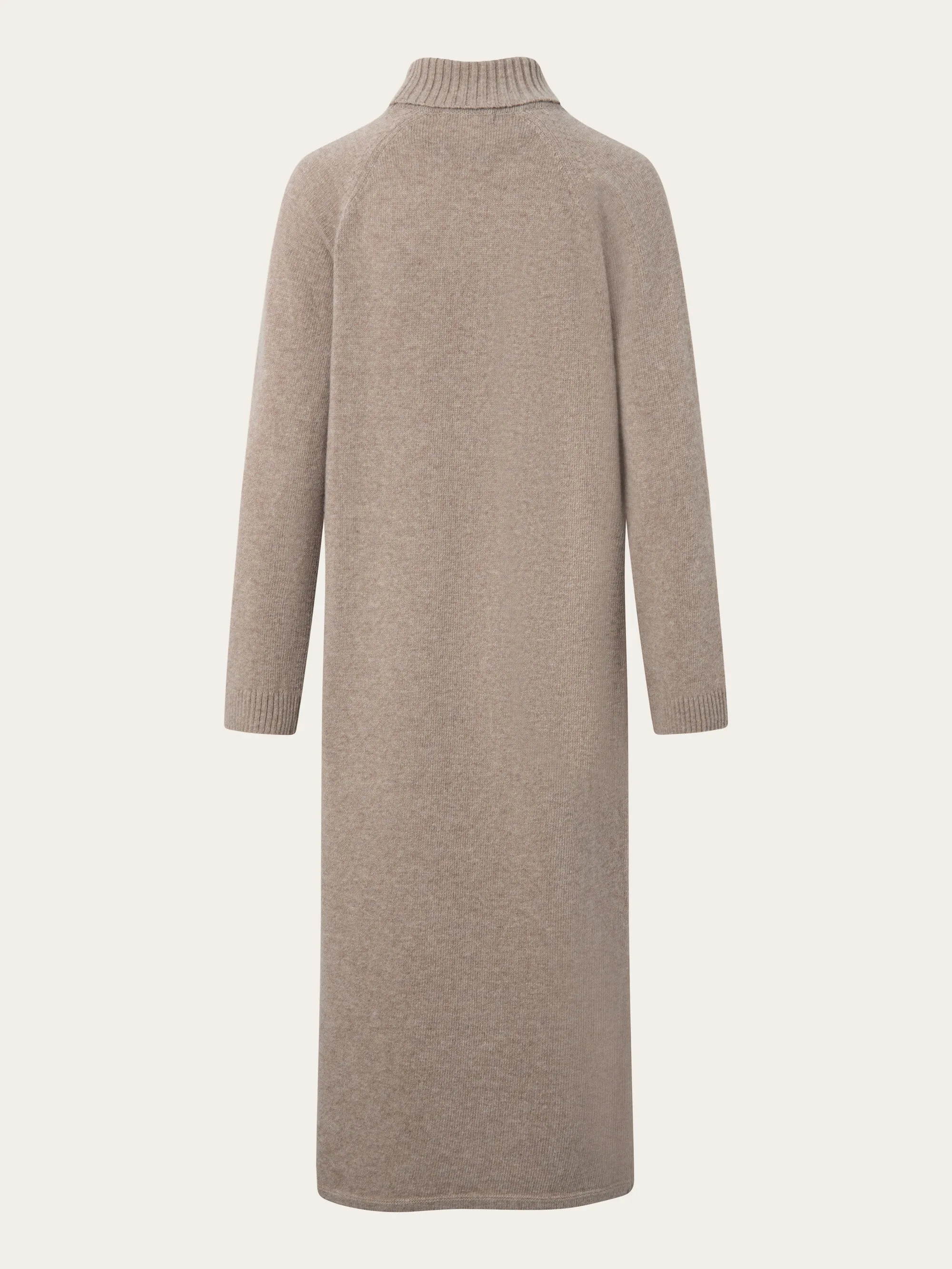 Roll neck mid length dress - Kelp melange