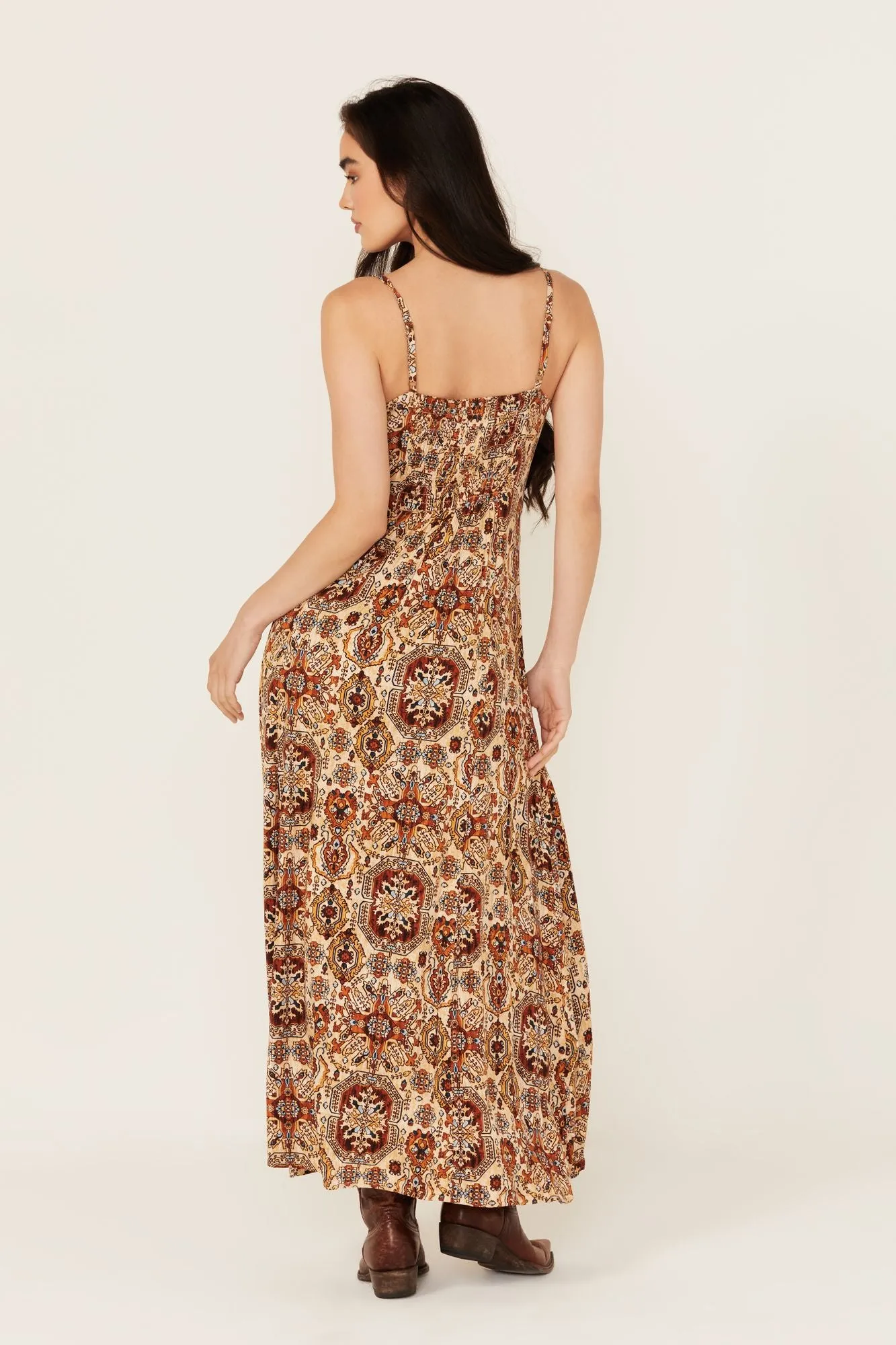 Roxanne Tapestry Print Sleeveless Maxi Dress