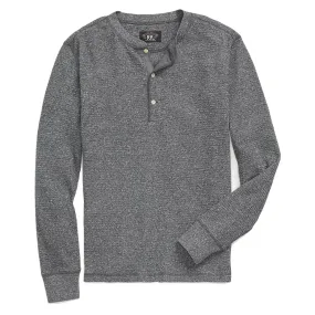 RRL by Ralph Lauren Garment-Dyed Waffle-Knit Henley Shirt Charcoal Heather