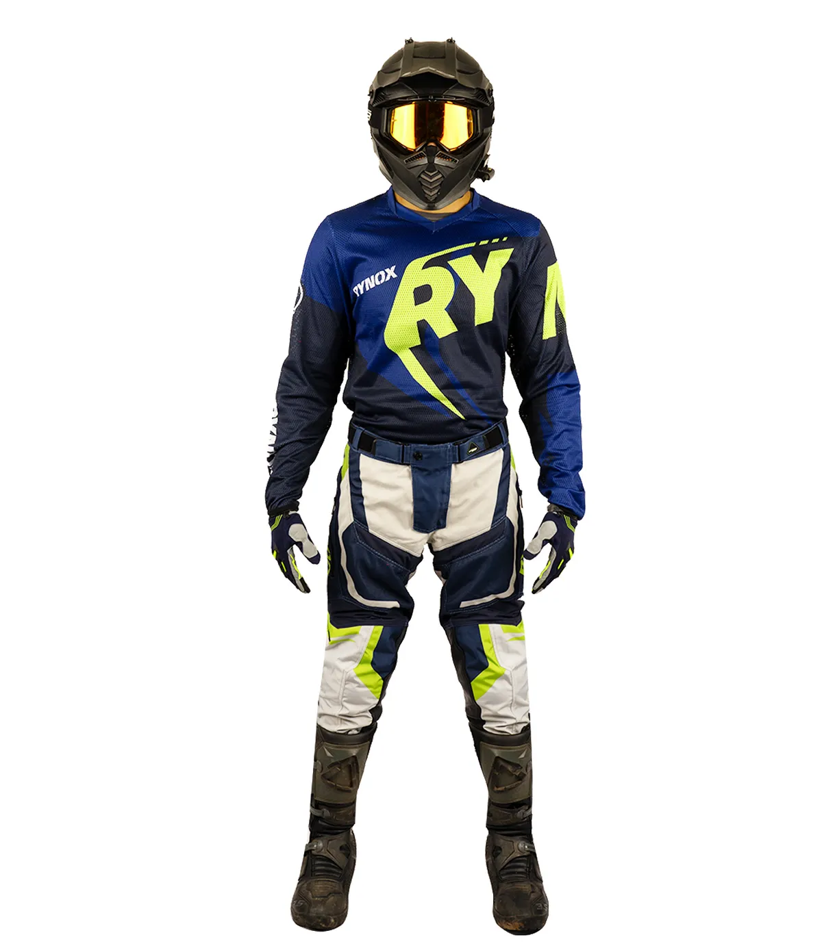 Rynox Raid Jersey Switchback Neo - Blue Hi-Viz Green