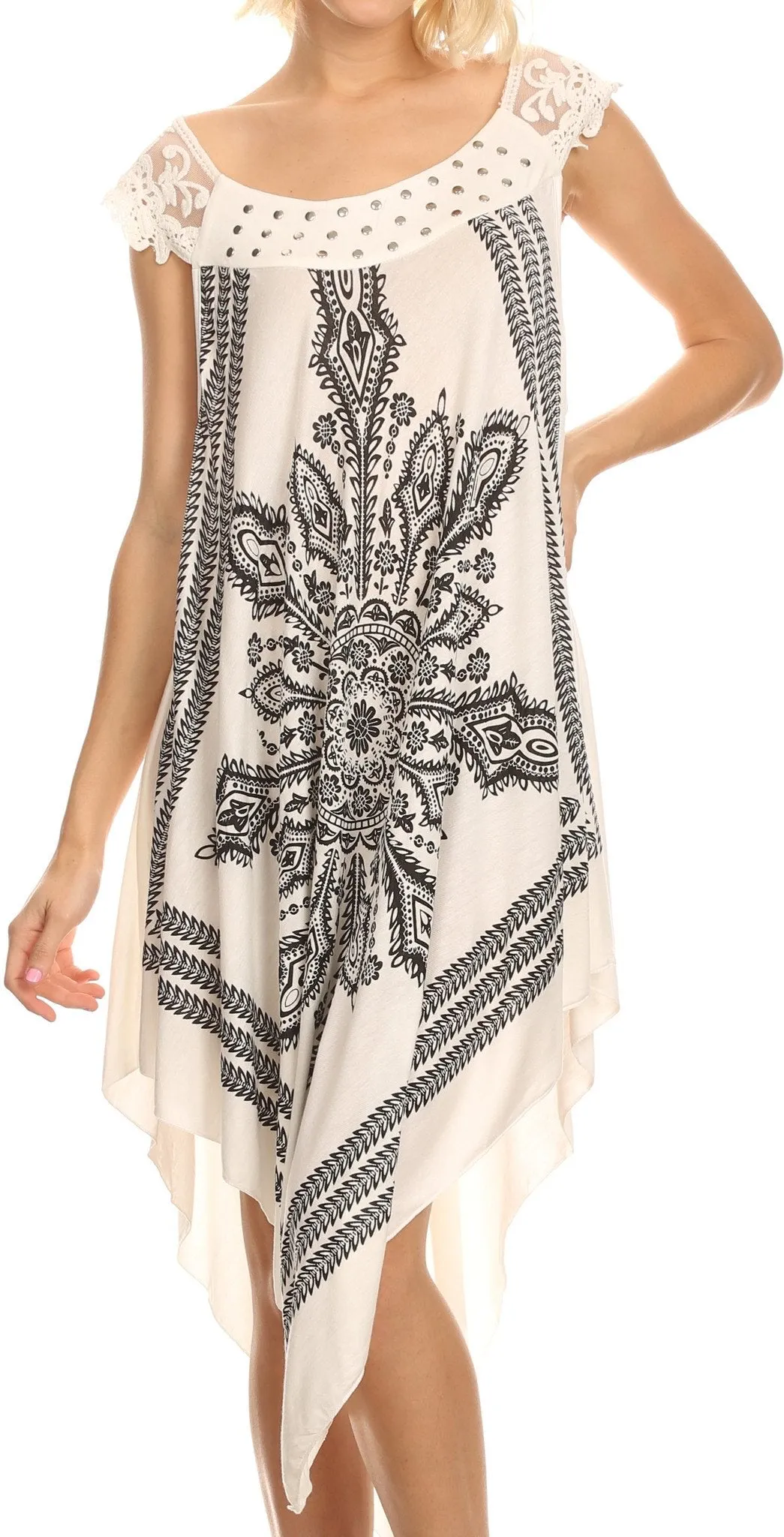 Sakkas Sule Long Sleeveless Tank Top Flower Printed Silver Sparkle Maxi Dress