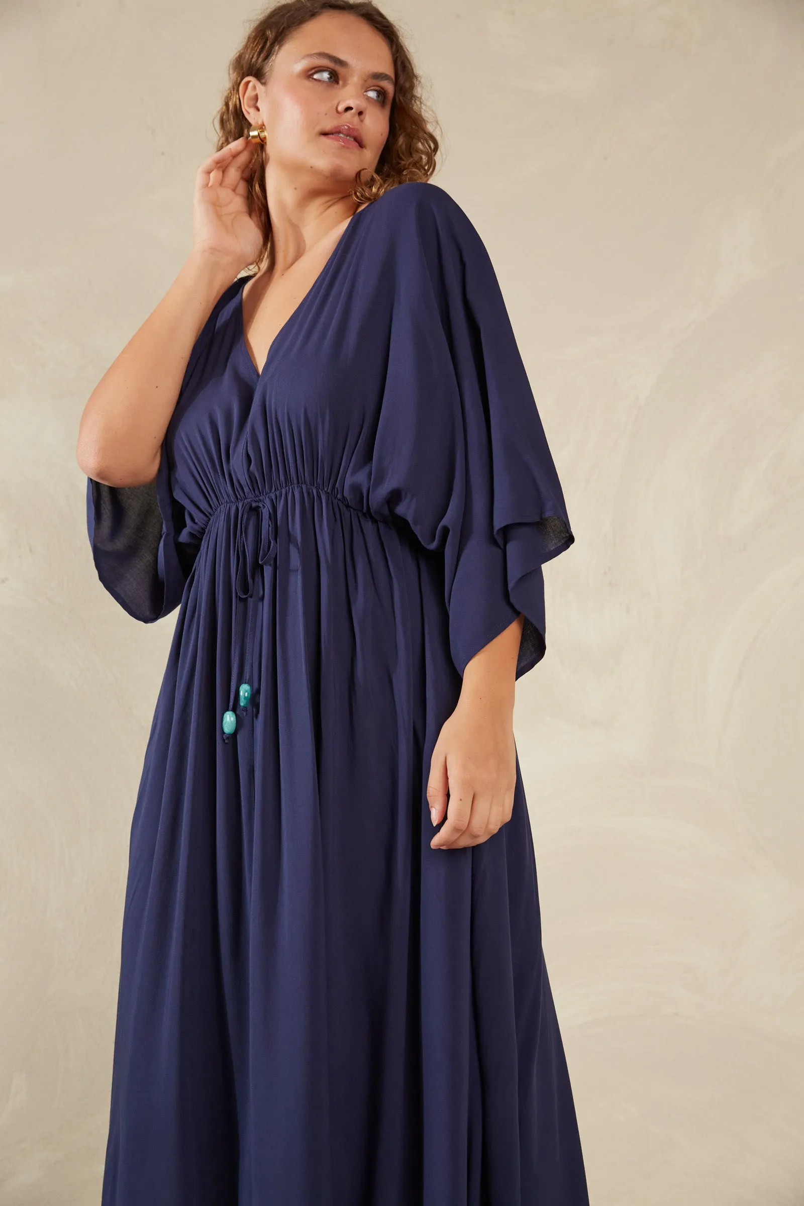 SALE - Lipari Tie Dress - Riviera Blue